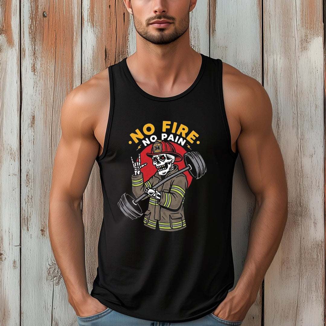 Vintage firefighter shirt No Fire No Pain tank top in lightweight cotton